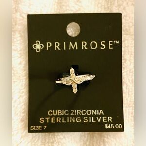👛5/$50 Sterling Silver Sideways Cross Ring Sz 7